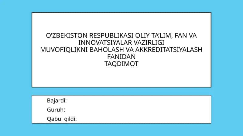 Sinov laboratoriyalarini akkreditatsiyadan oʻtkazish tartibi