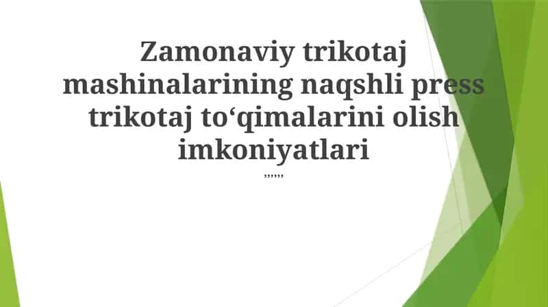 Trikotaj mashinalari turlari