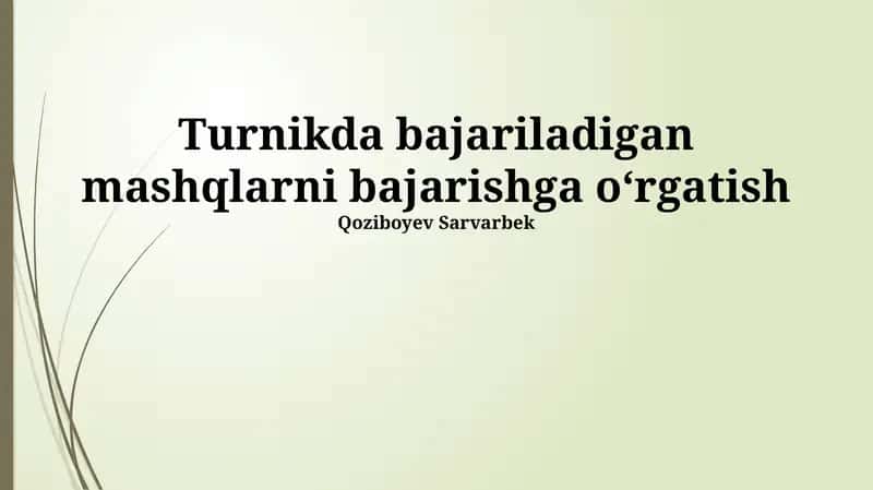 Murakkab Mashqlar va Ularni O'zlashtirish