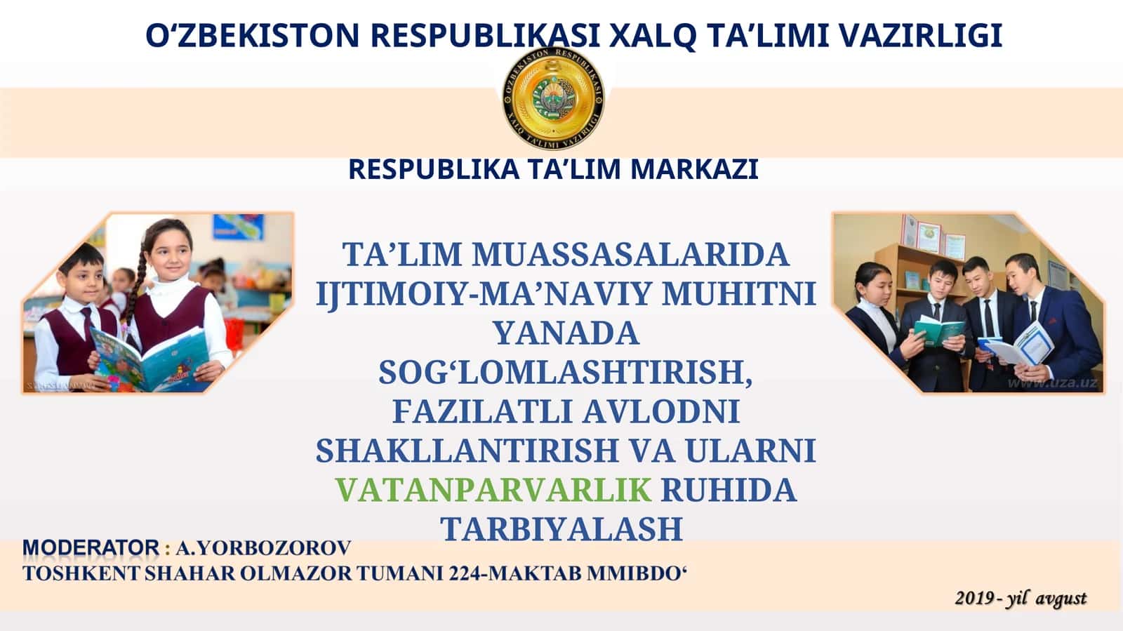 Ijtimoiy-ma'naviy muhitni yanada sog'lomlashtirish