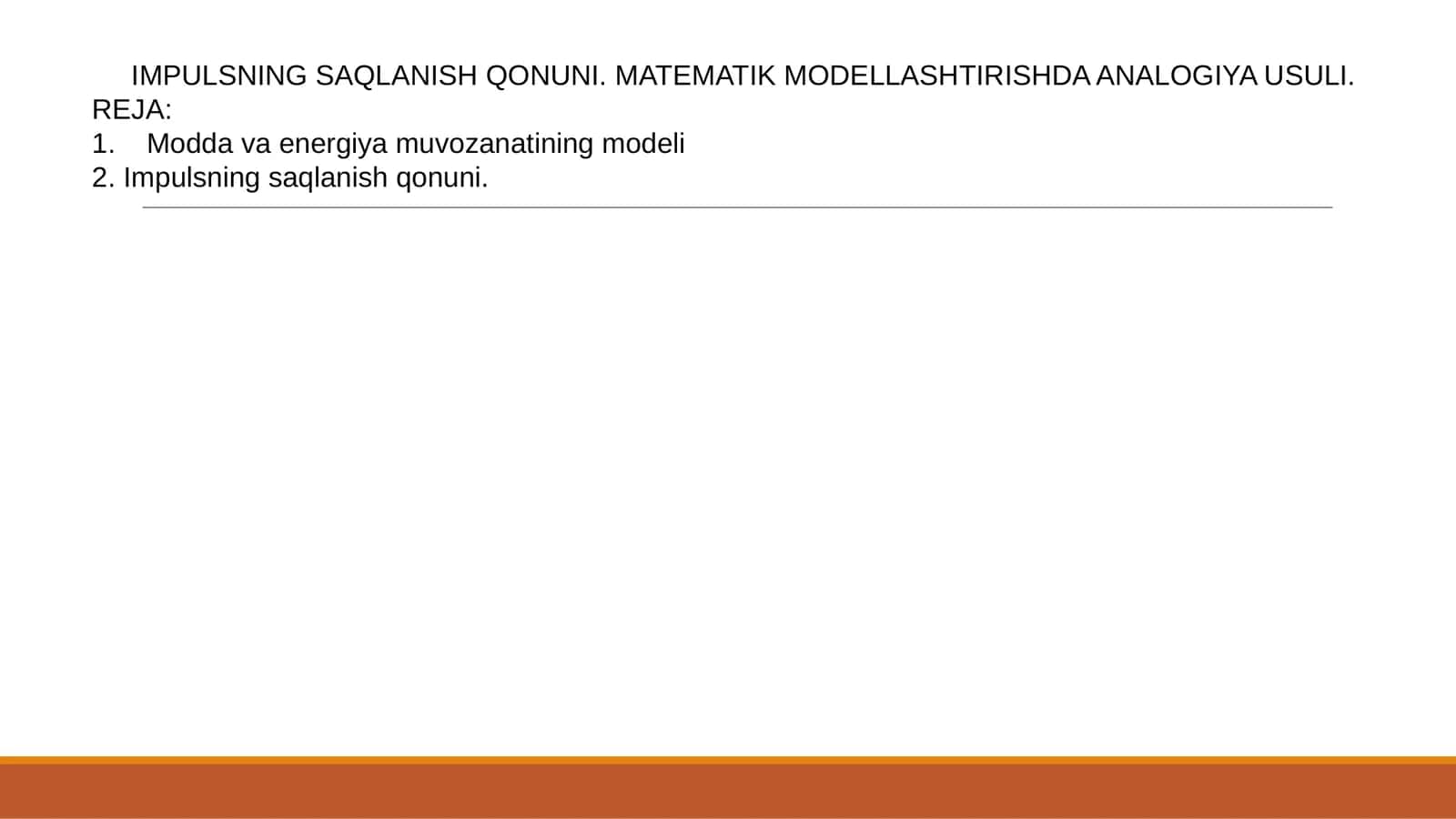 IMPULSNING SAQLANISH QONUNI
