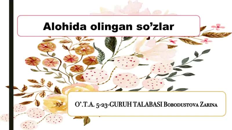 So‘z-gapning o‘zbek tilshunosligida mohiyati