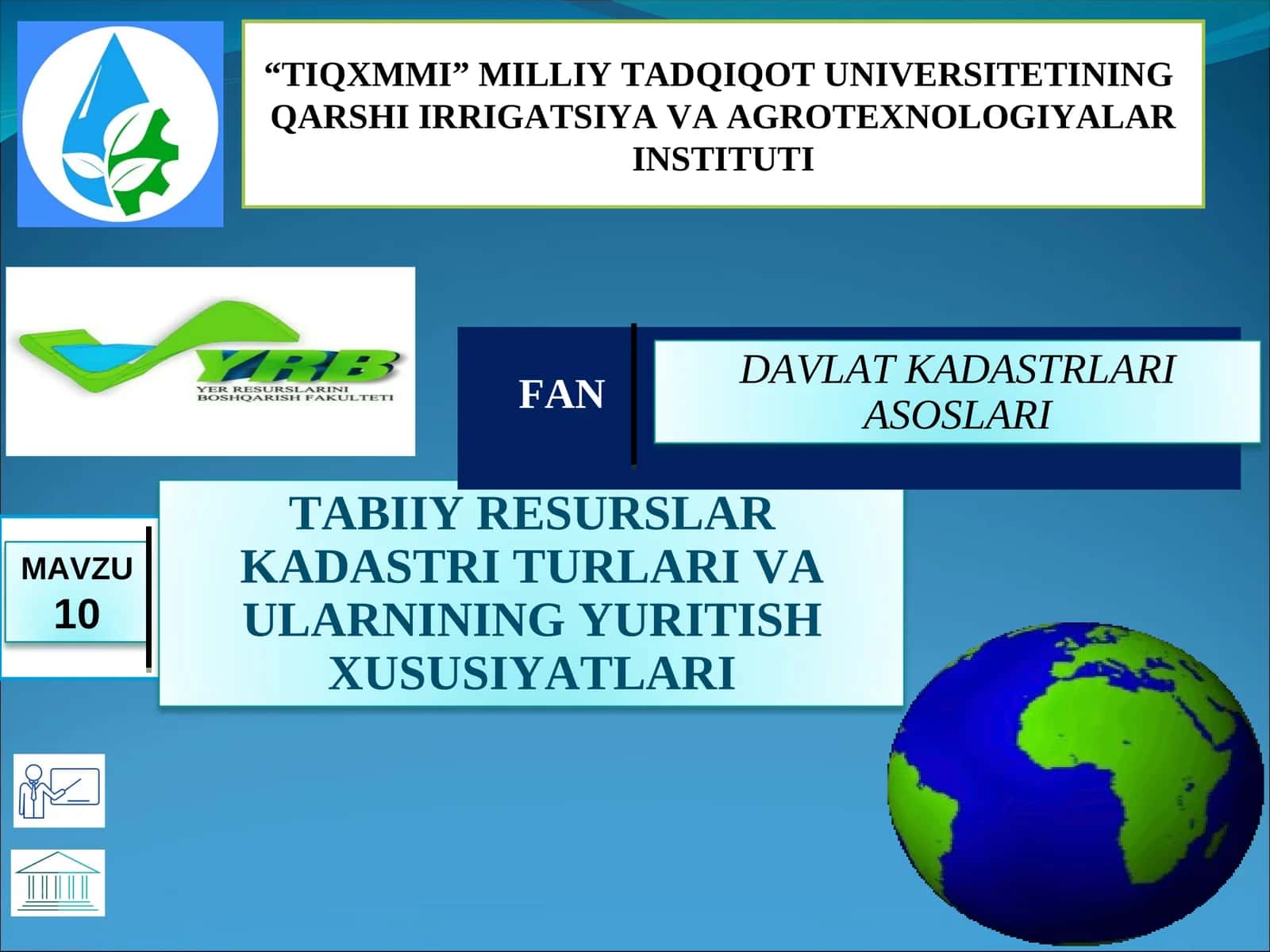 DAVLAT KADASTRLARI ASOSLARI