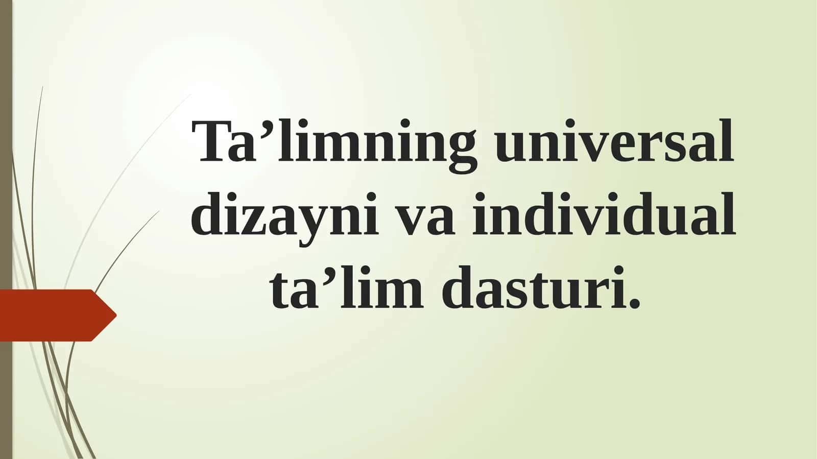 Ta’limninguniversaldizayni va individual ta’lim dasturi