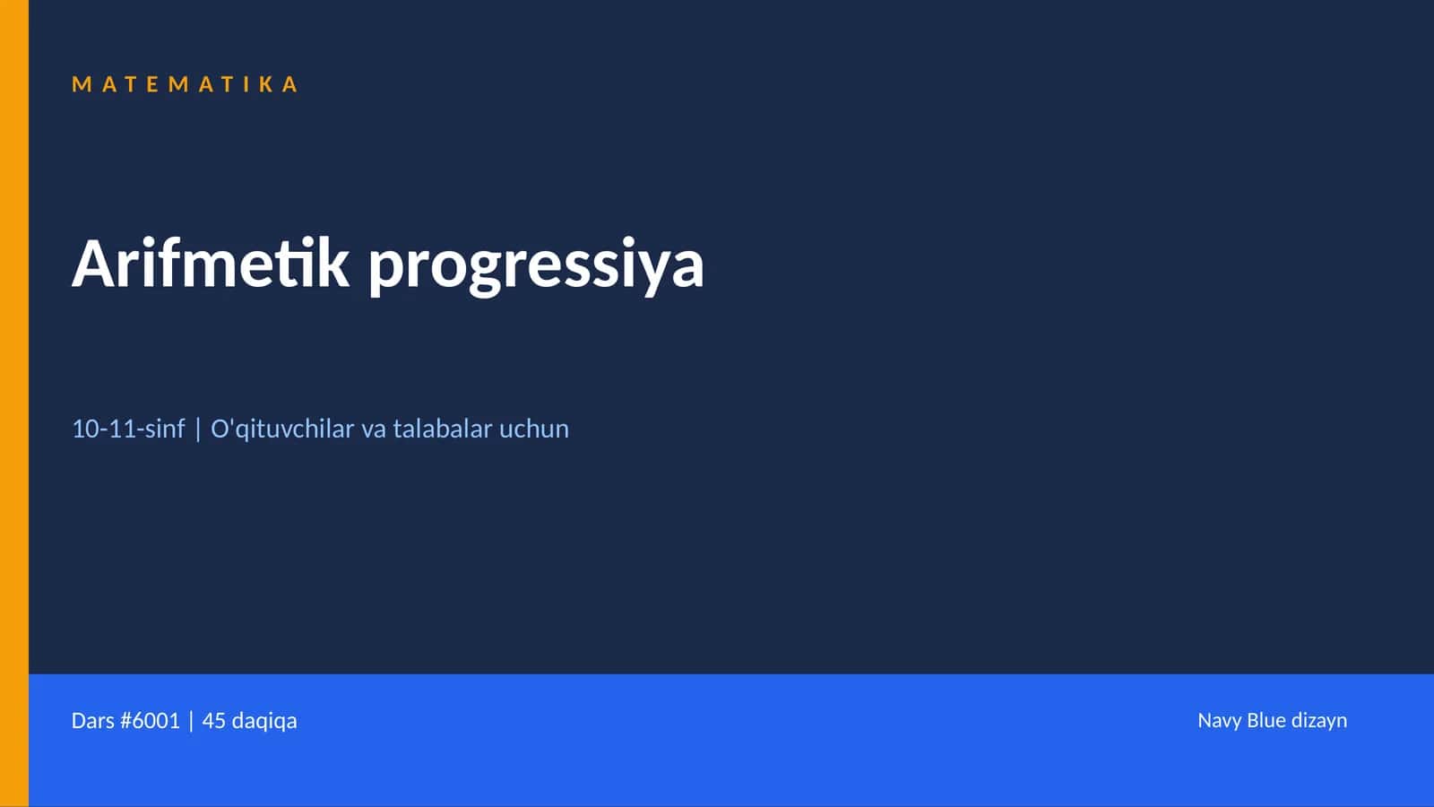 MATEMATIKA Arifmetik progressiya