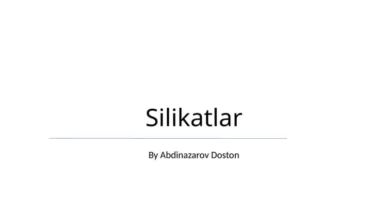 Silikatlar
