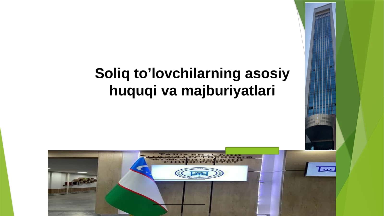 Soliq to’lovchilarning asosiy huquqi va majburiyatlari