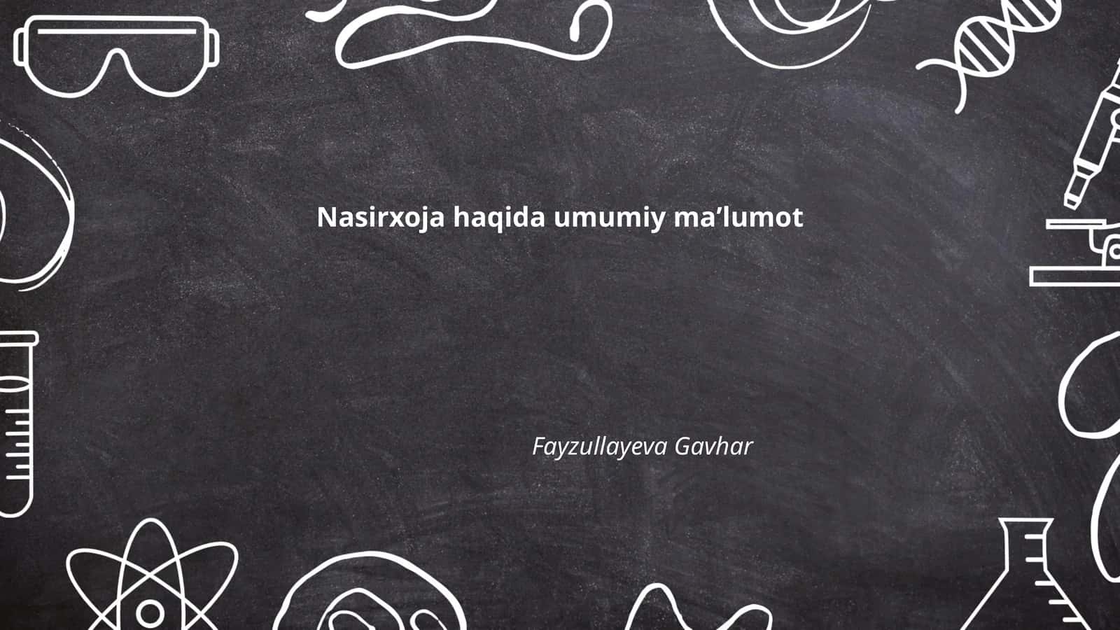 Nasirxoja haqida umumiy maʼlumot