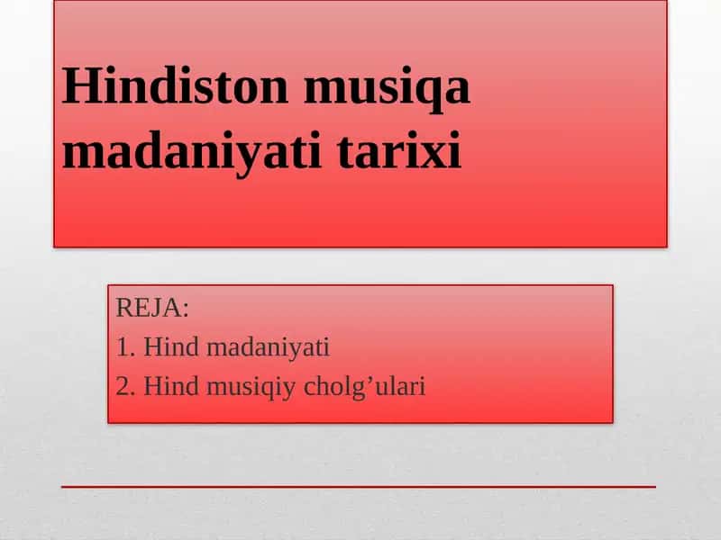Hindiston musiqa madaniyat tarixi