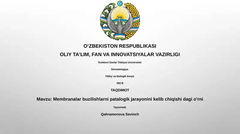 Membrana shikastlanishining ta'rifi va turlari