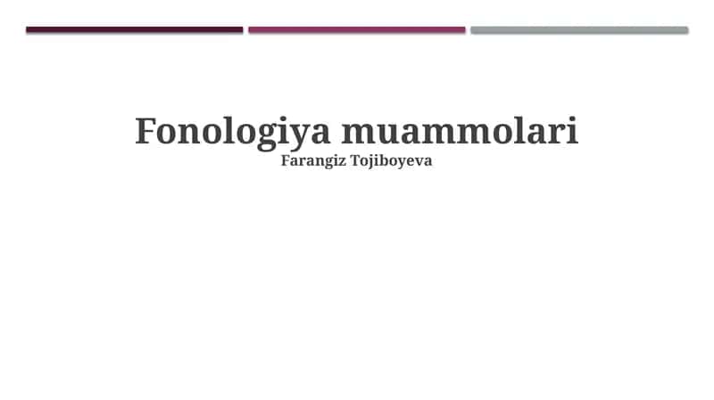 Fonologiya muammolari