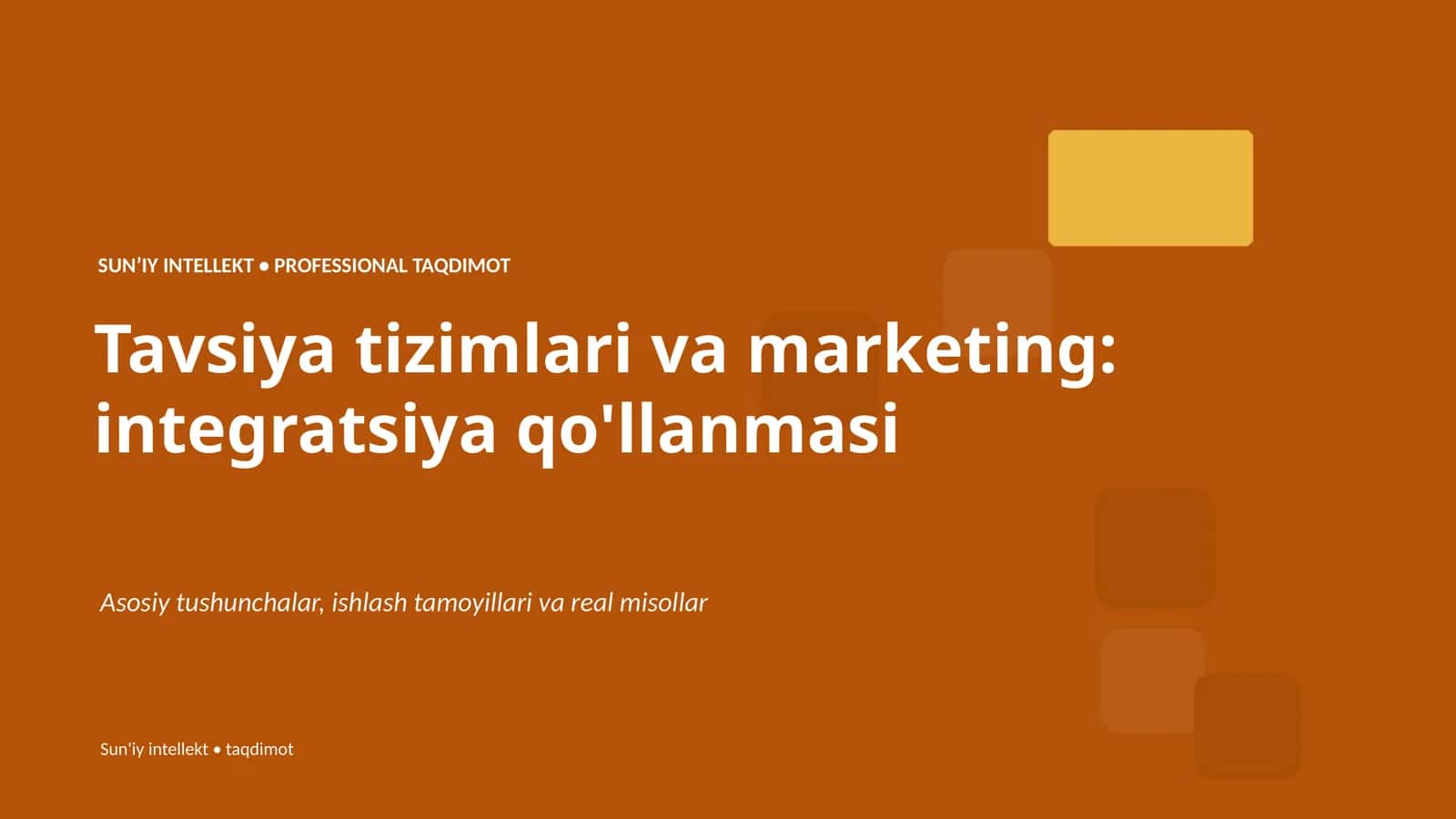 SUNʼIY INTELLEKT • PROFESSIONAL TAQDIMOT