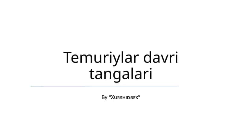 Temuriylar davri tangalari