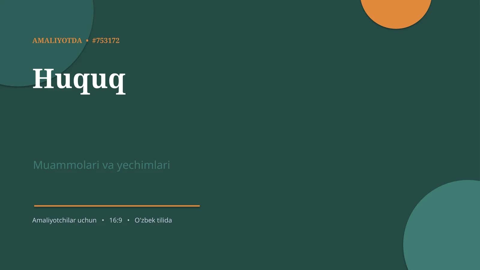 Huquq Muammolari va Yechimlari