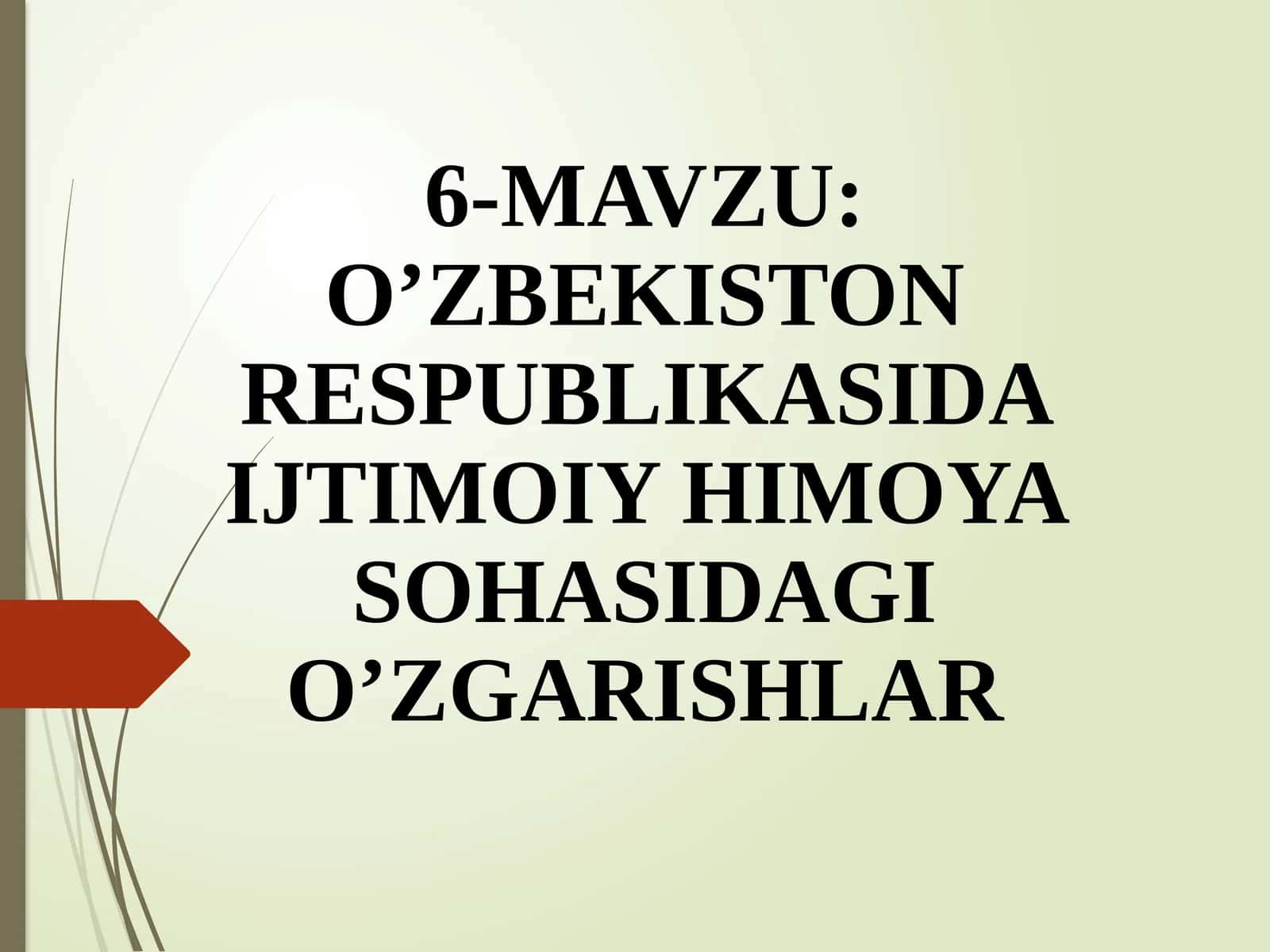 O’ZBEKISTONRESPUBLIKASIDAIJTIMOIYHIMOYA SOHASIDAGIO’ZGARISHLAR