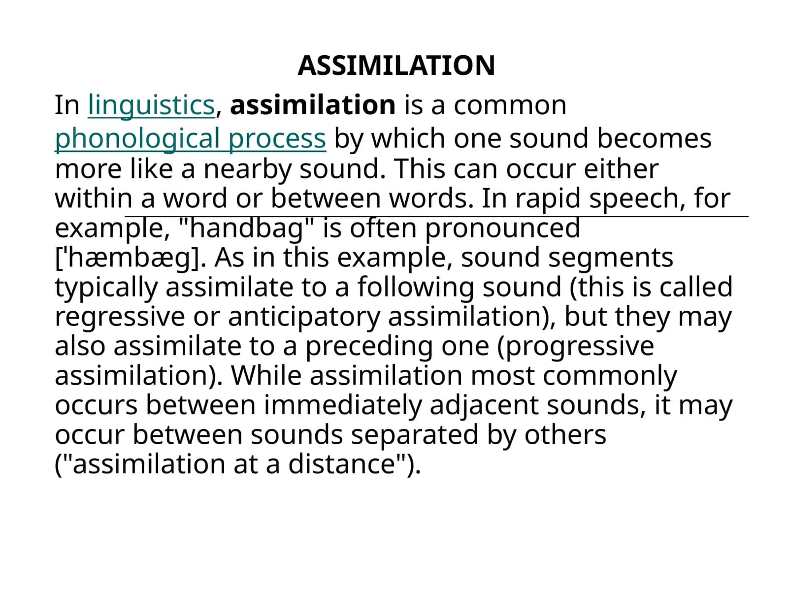 ASSIMILATION
