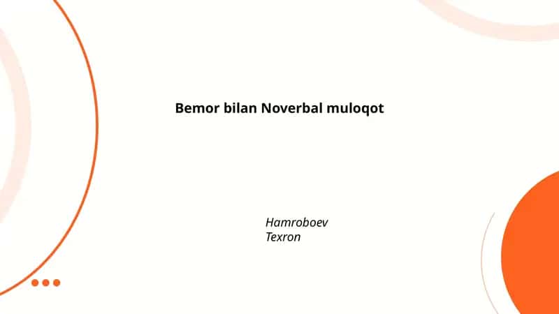 Bemor bilan Noverbal muloqot