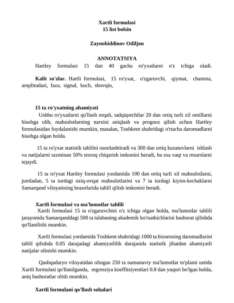 Xartli formulasi
