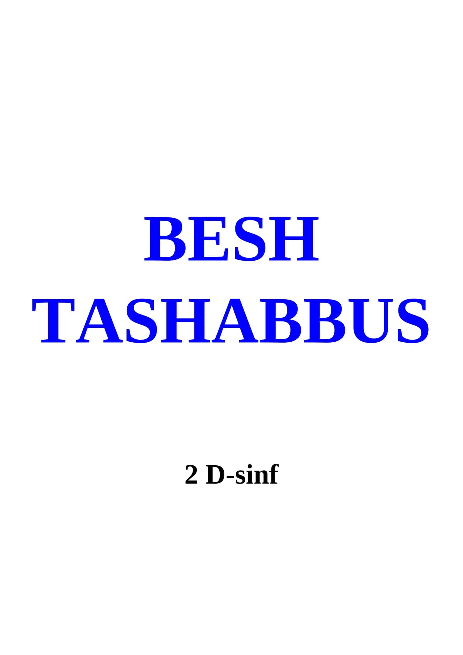BESH TASHABBUS