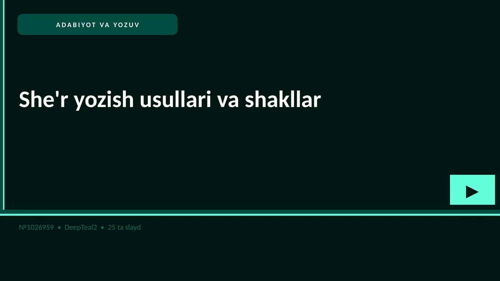 She'r yozish usullari va shakllar
