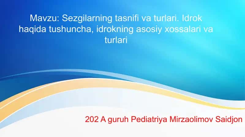 Sezgilarning tasnifivaturlari