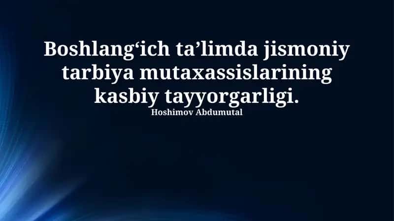 Jismoniy tarbiya mutaxassislarini tayyorlashning nazariy asoslari