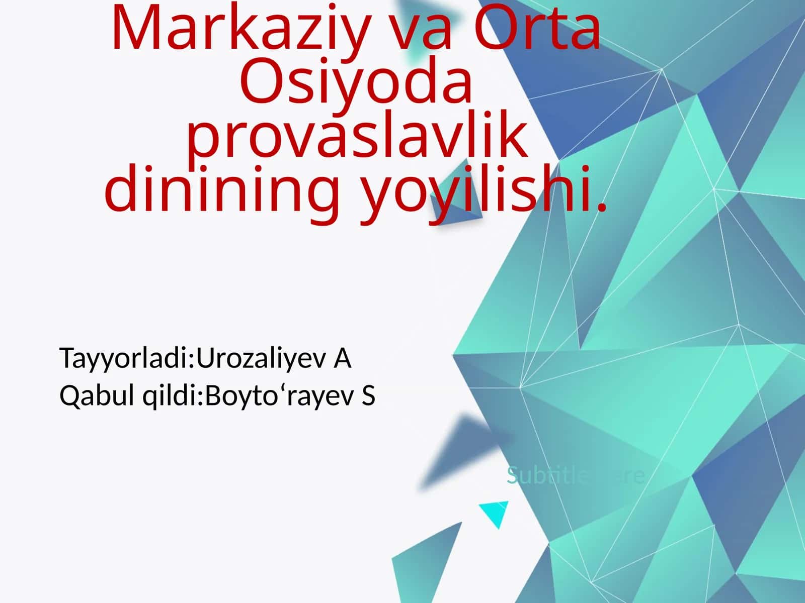 O'zbekiston Respublikasining Prezidenti Shavkat Mirziyoyevning diniy bag'rikenglik sohasida olib borgan oqilona siyosati