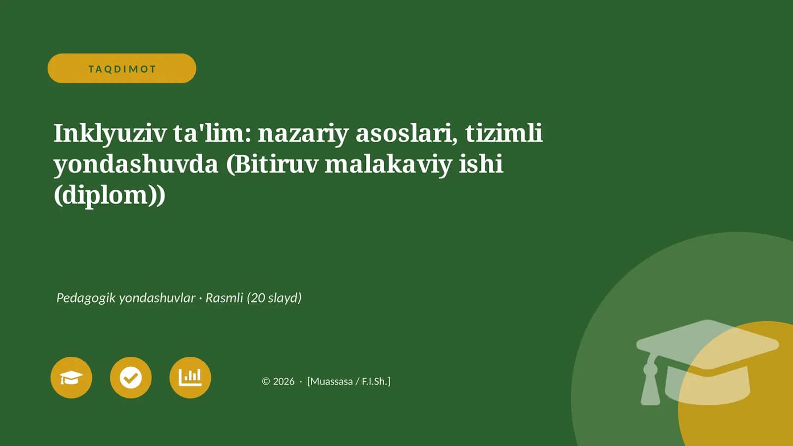 Inklyuziv ta'lim: nazariy asoslari, tizimli yondashuvda (Bitiruv malakaviy ishi (diplom))