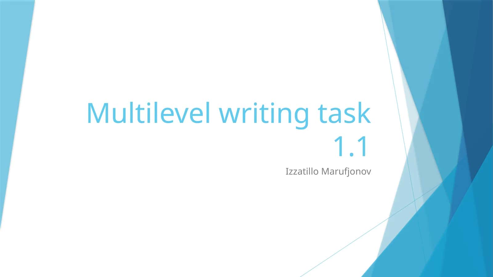 Multilevel writing task 1.1