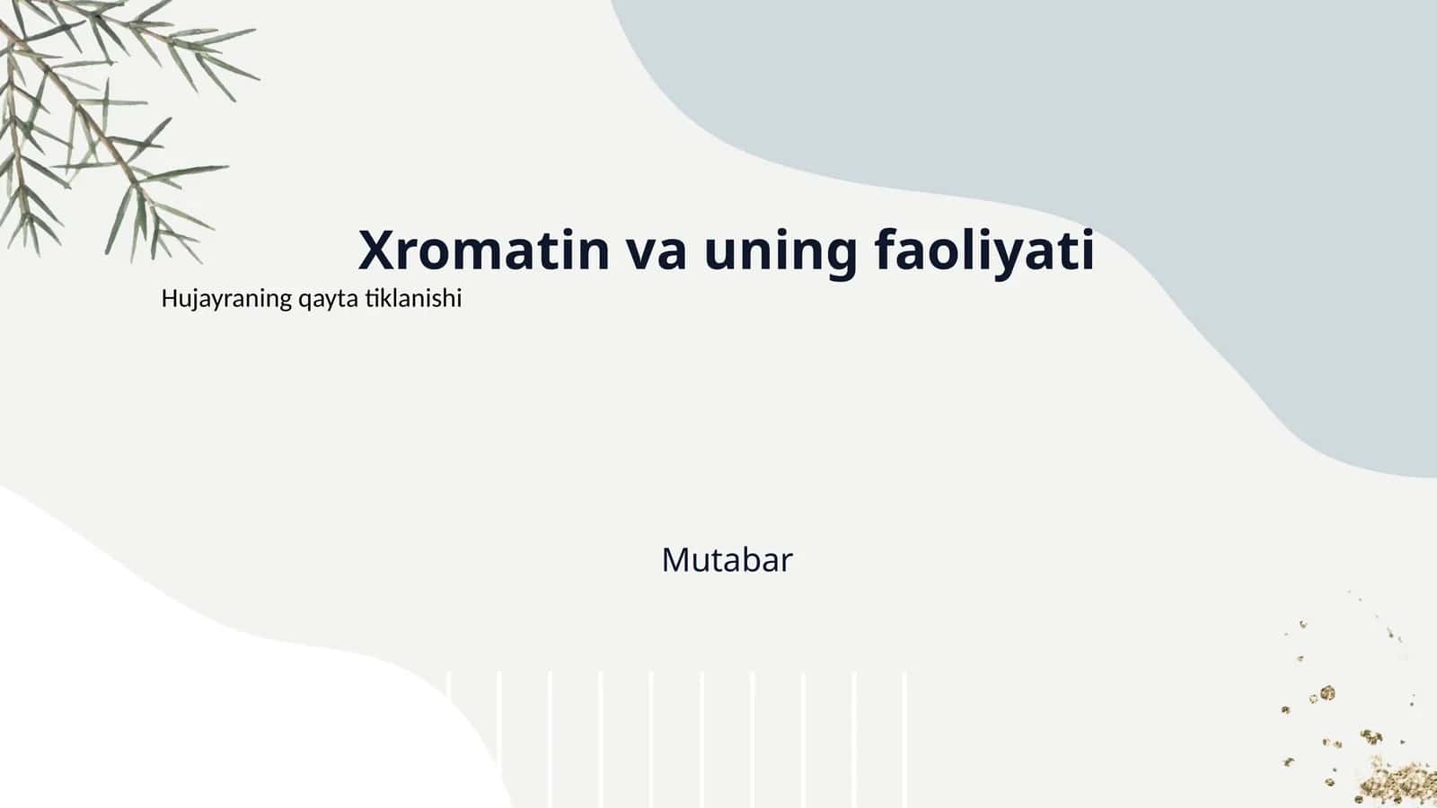Xromatin va uning faoliyati
Hujayraning qayta tiklanishi