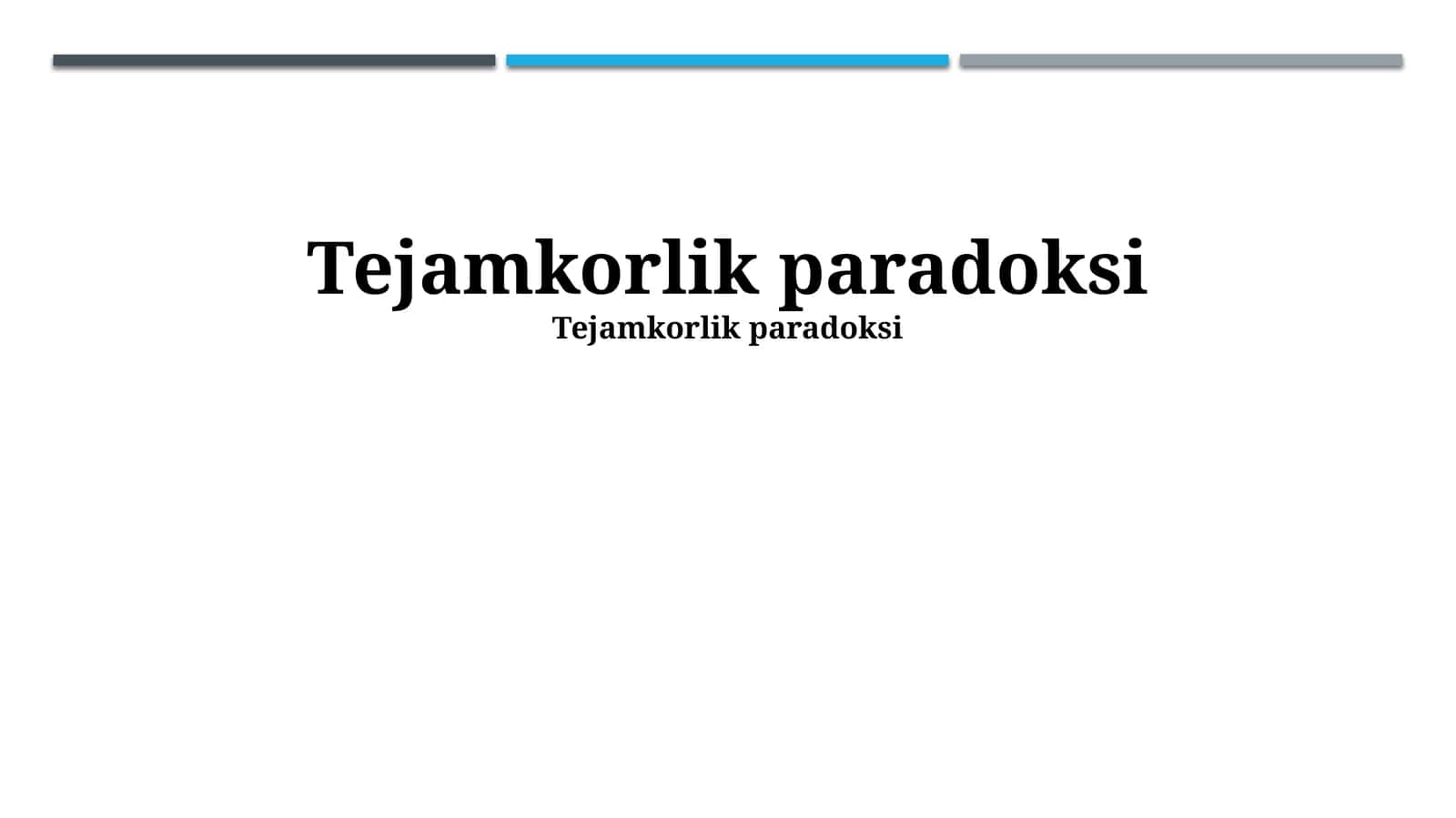 Tejamkorlik paradoksi
