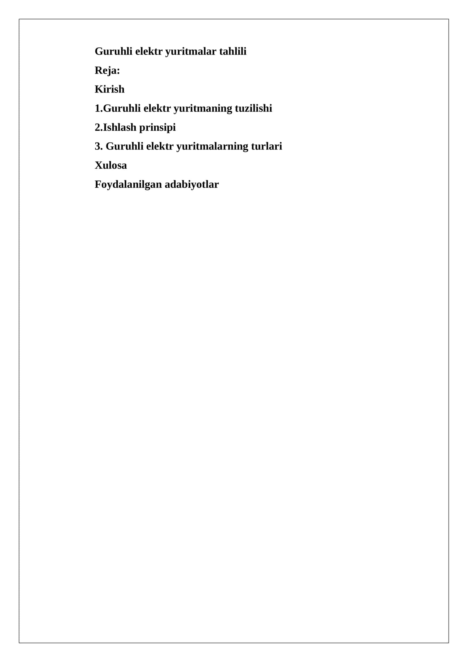 Guruhli elektr yuritmalar tahlili