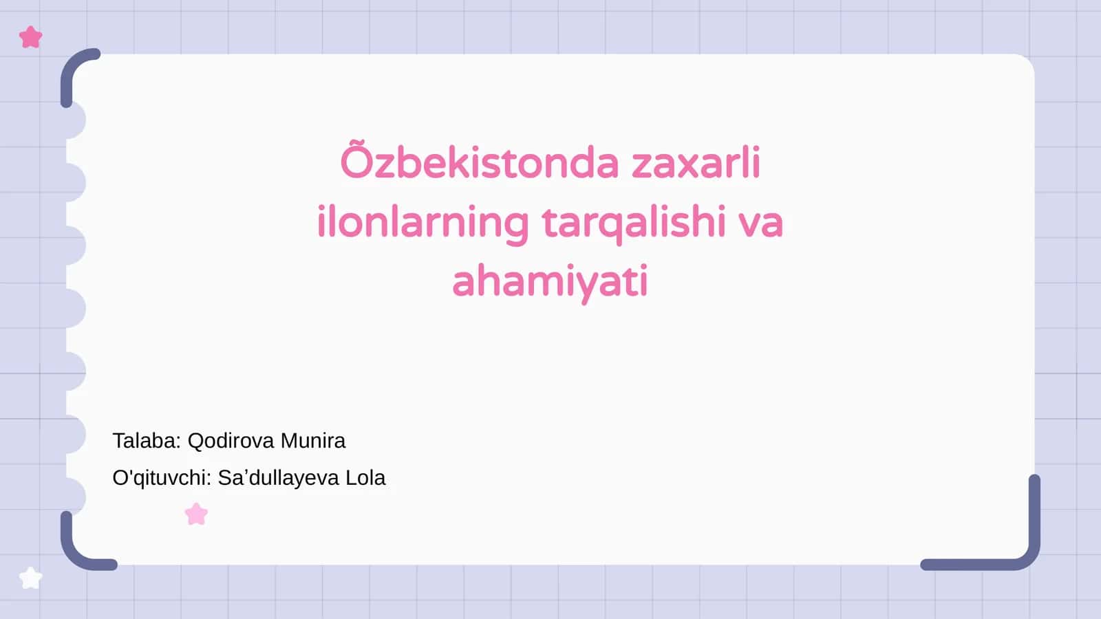 Õzbekistonda zaxarli ilonlarning tarqalishi va ahamiyati
