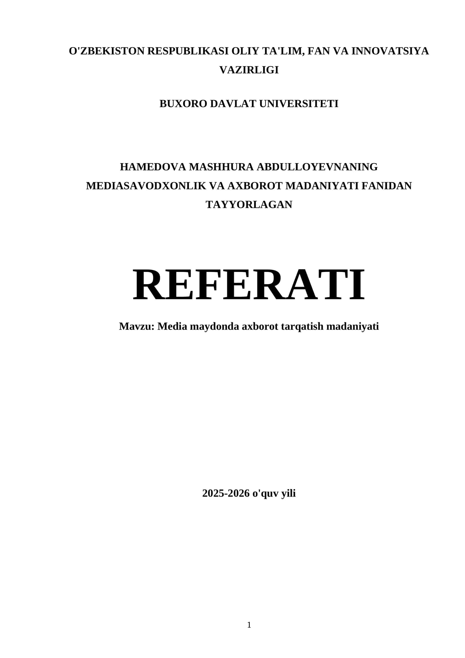 Media maydonda axborot tarqatish madaniyati