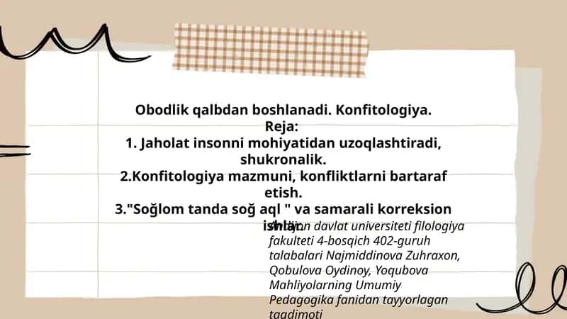 Konfitologiya taqdimoti