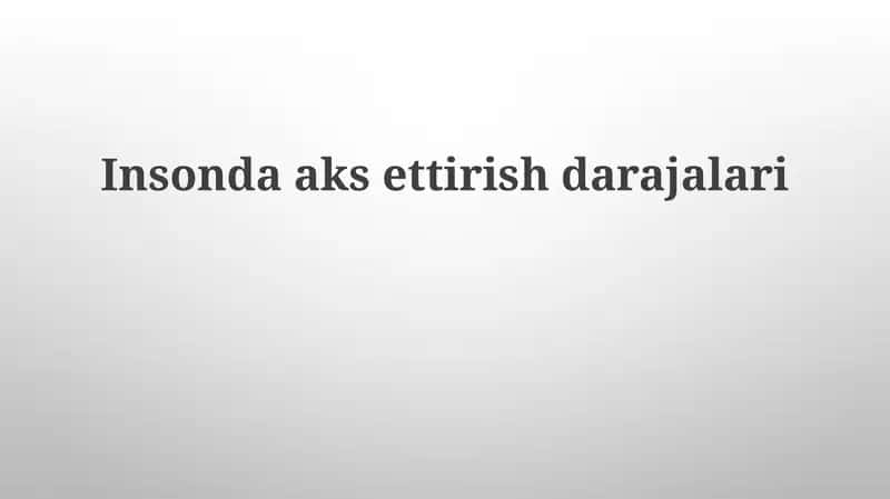 Isondada aks ettirish darajalari