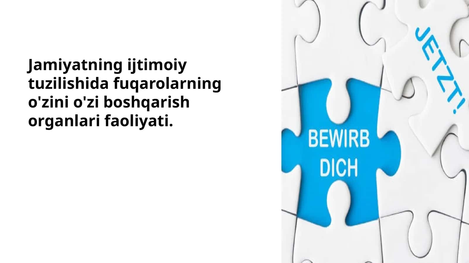 Jamiyatning ijtimoiy tuzilishida fuqarolarning o'zini o'zi boshqarish organlari faoliyati