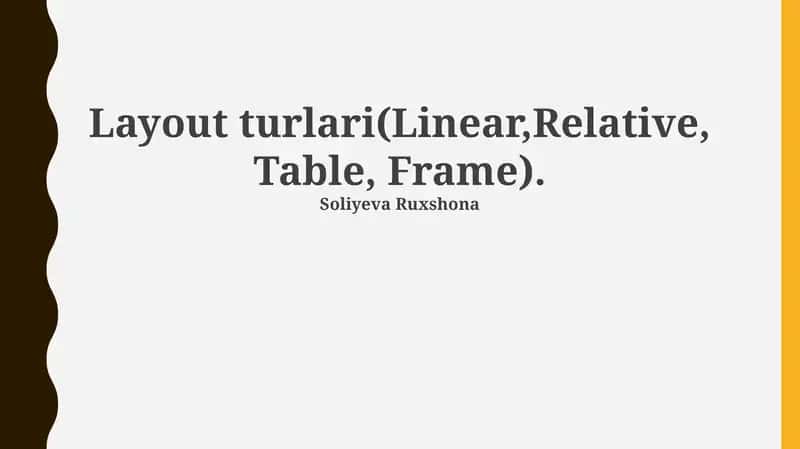 Layoutlar Turlari