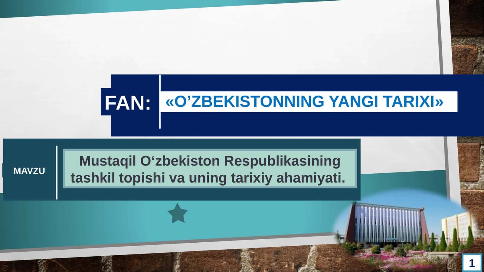 Mustaqil O‘zbekiston Respublikasining tashkil topishi va uning tarixiy ahamiyati.