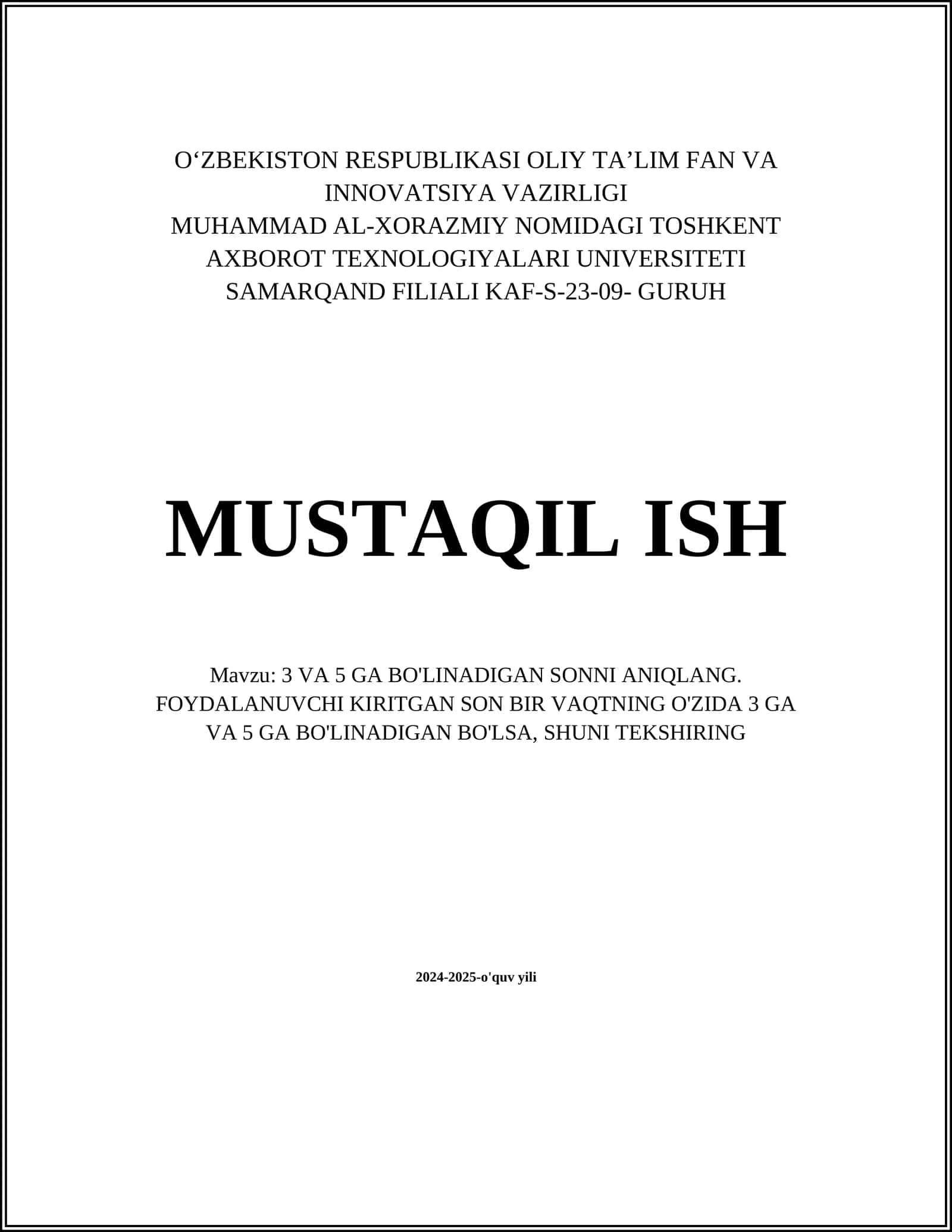 Matematikani o'rganish