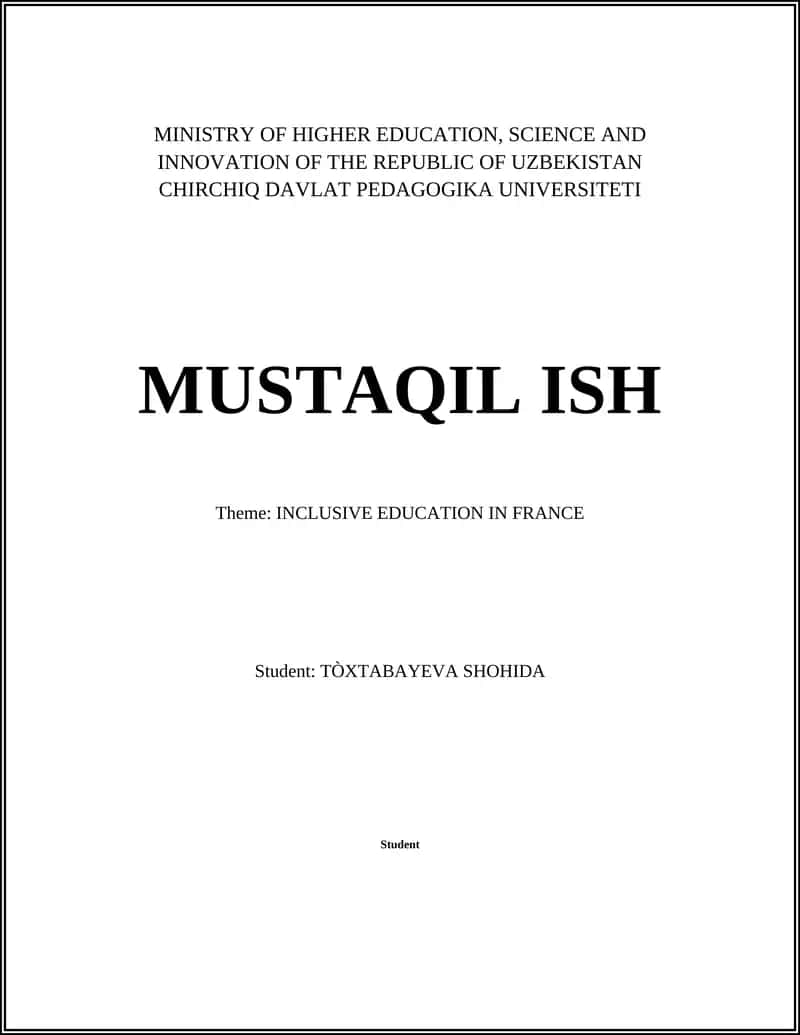 Development of Inclusive Education Policies in France