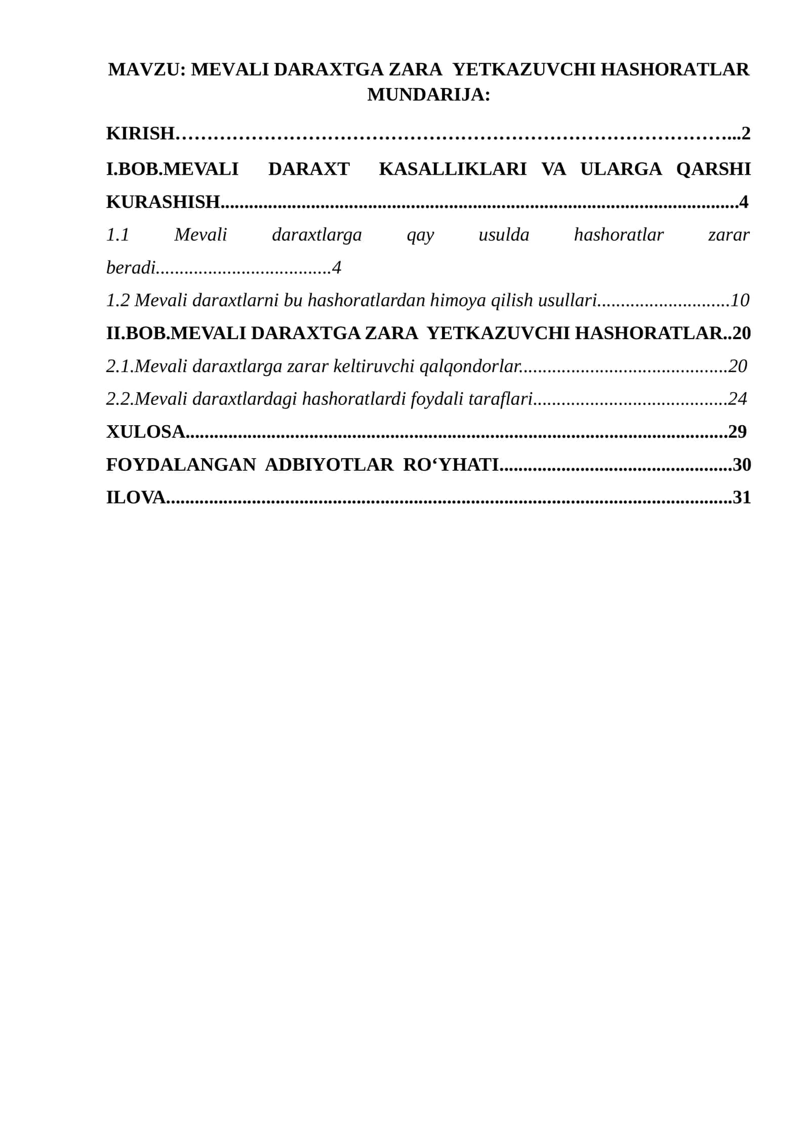 MEVALI DARAXTGA ZARA YETKAZUVCHI HASHORATLAR