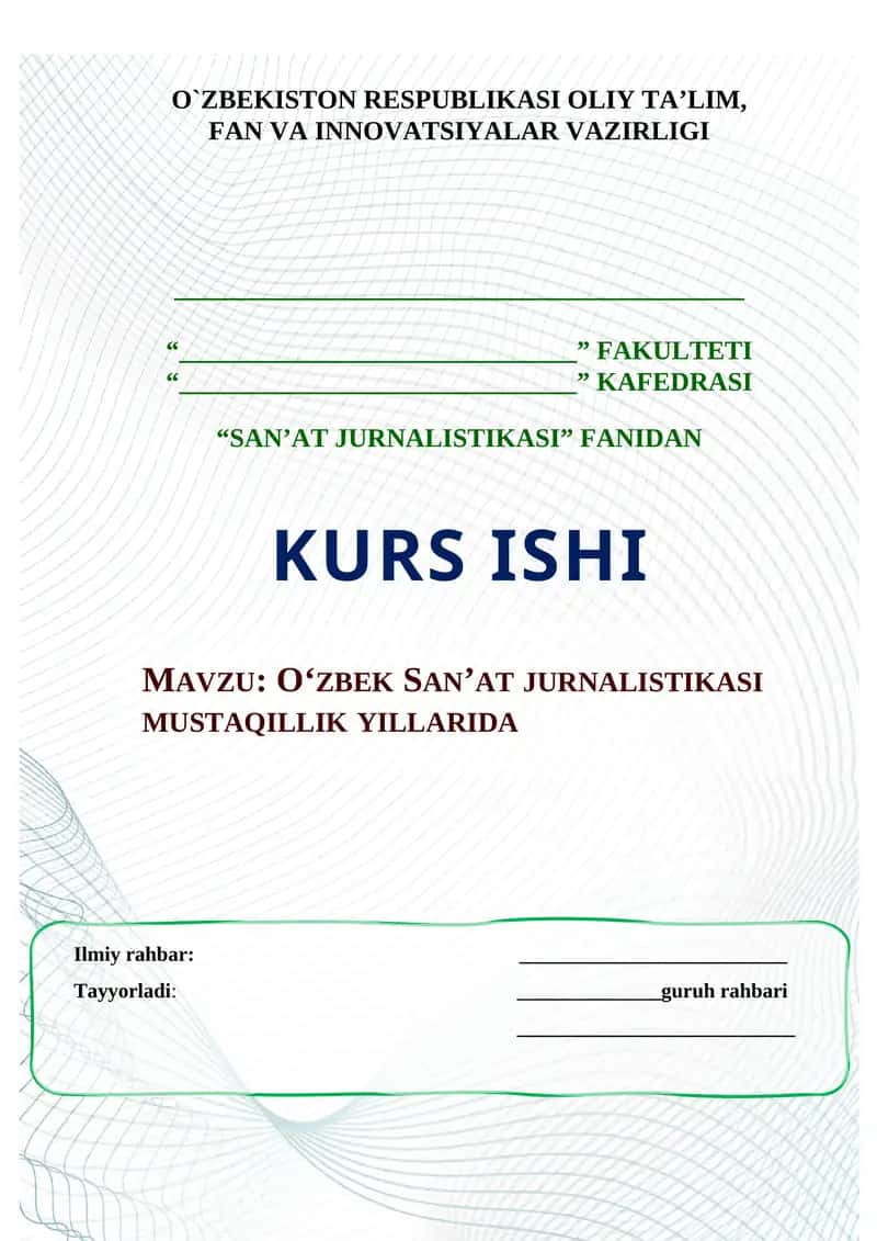 O‘ZBEK SAN’AT JURNALISTIKASI MUSTAQILLIK YILLARIDA