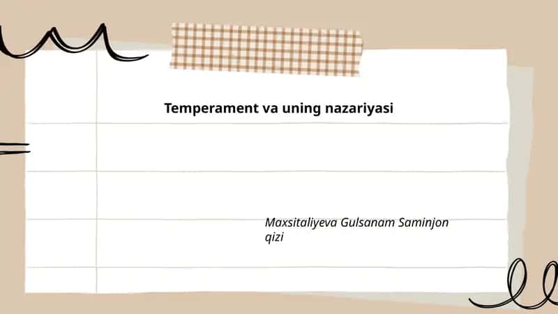 Temperament va uning nazariyasi