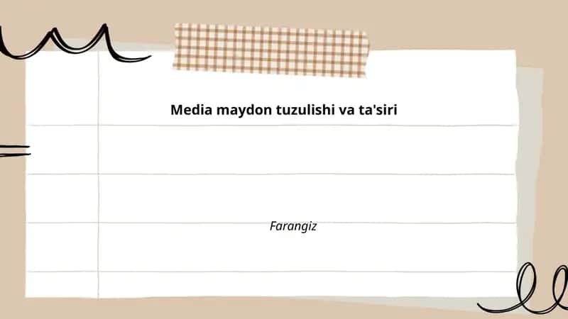 Media maydon tuzulishi va ta'siri