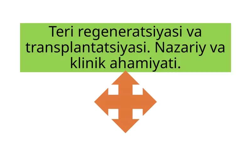 Teri Regeneratsiyasi va Transplantatsiyasi