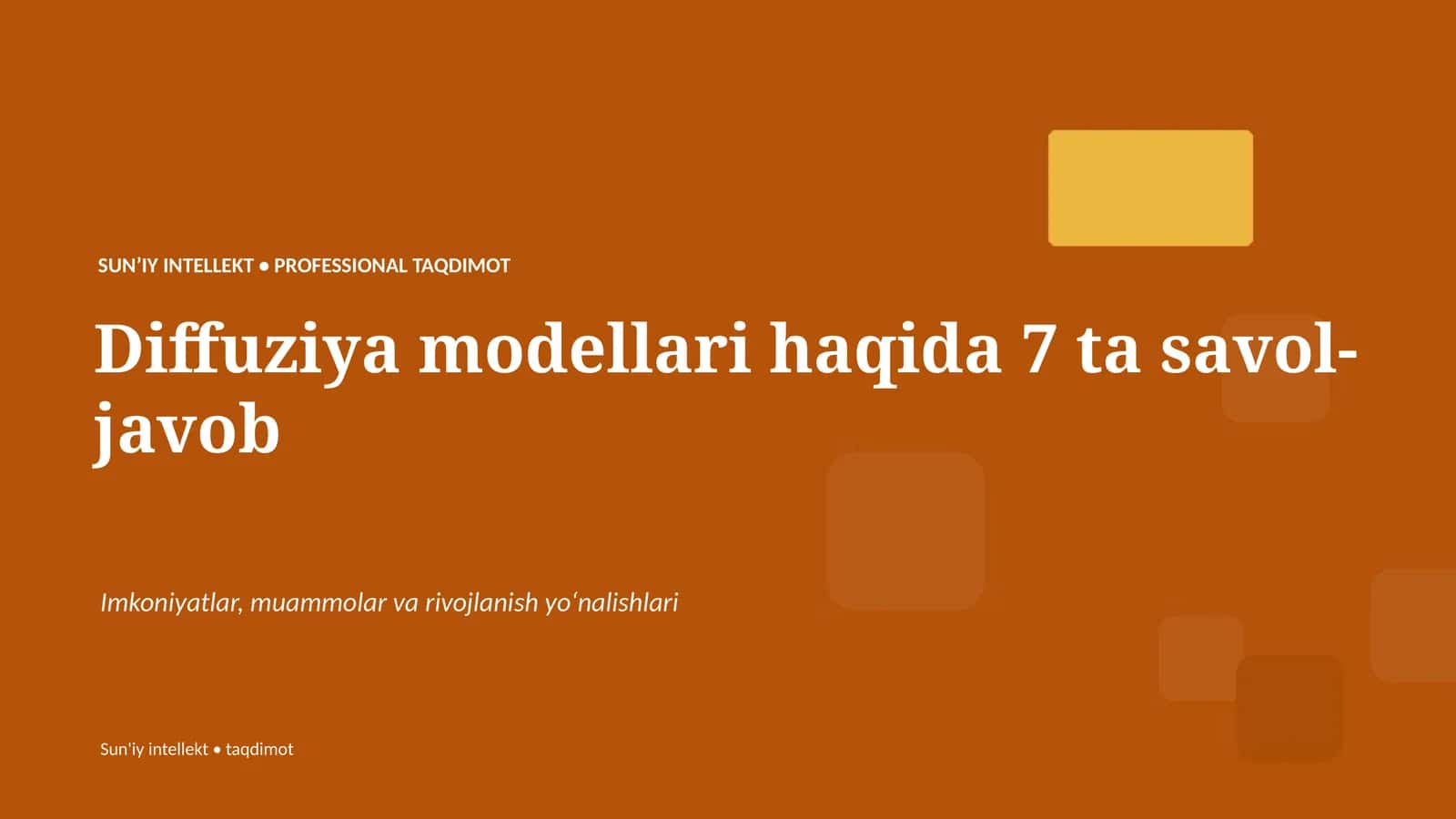 Diffuziya modellari haqida 7 ta savol-javob