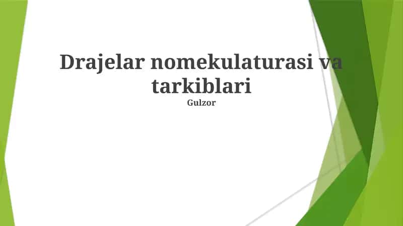 Dori nomenklaturasi va kimyoviy nomlar