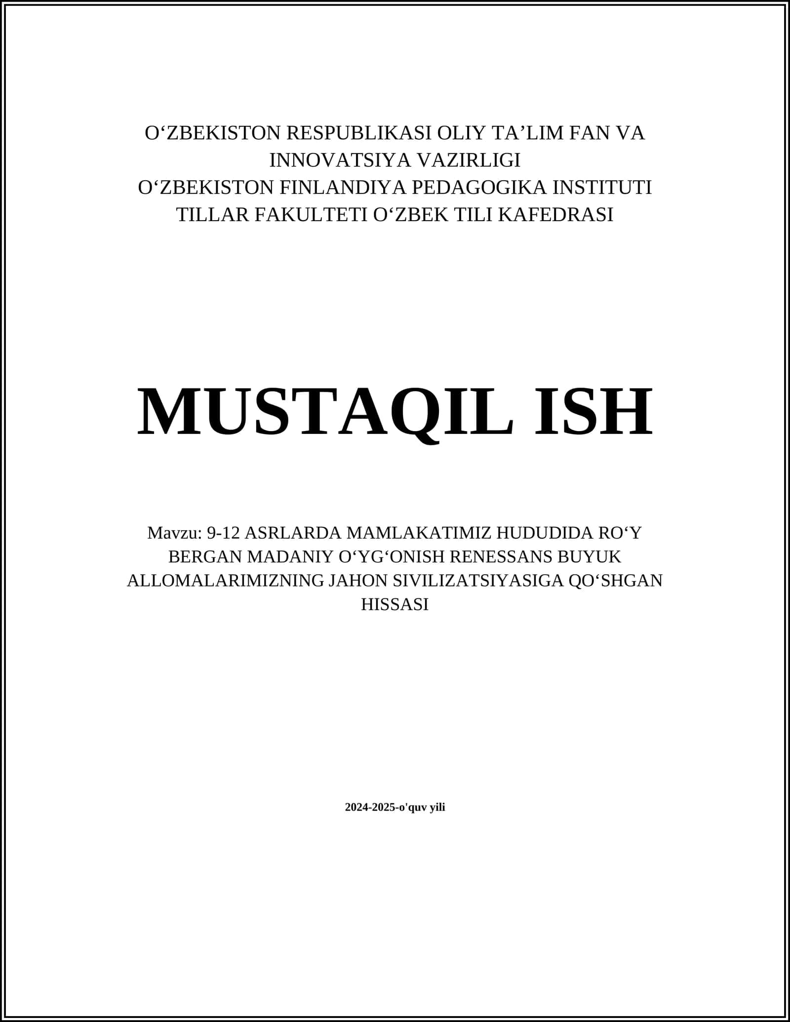 Ibn Sino va tibbiyot ilmi rivoji