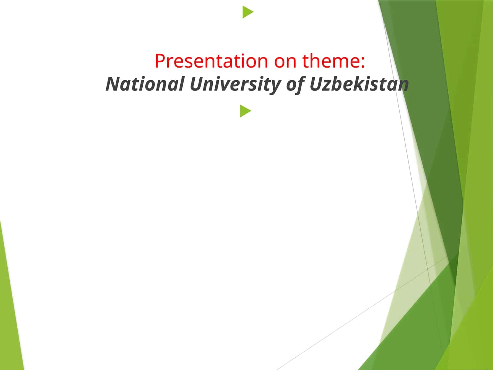 National University of Uzbekistan Presentation